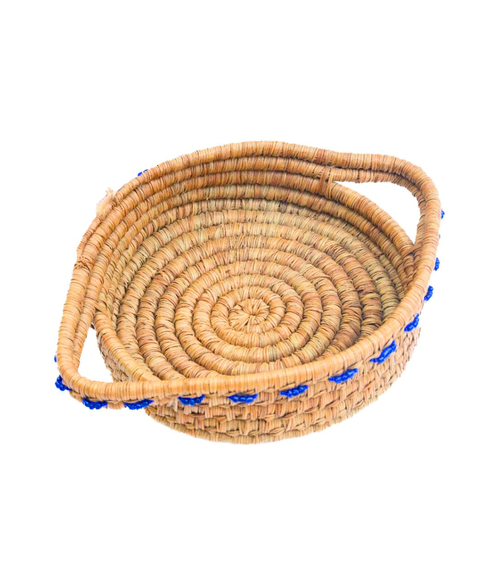 22-036 ROUND TRAY WITH HANDEL- EMBROIDERED (1)